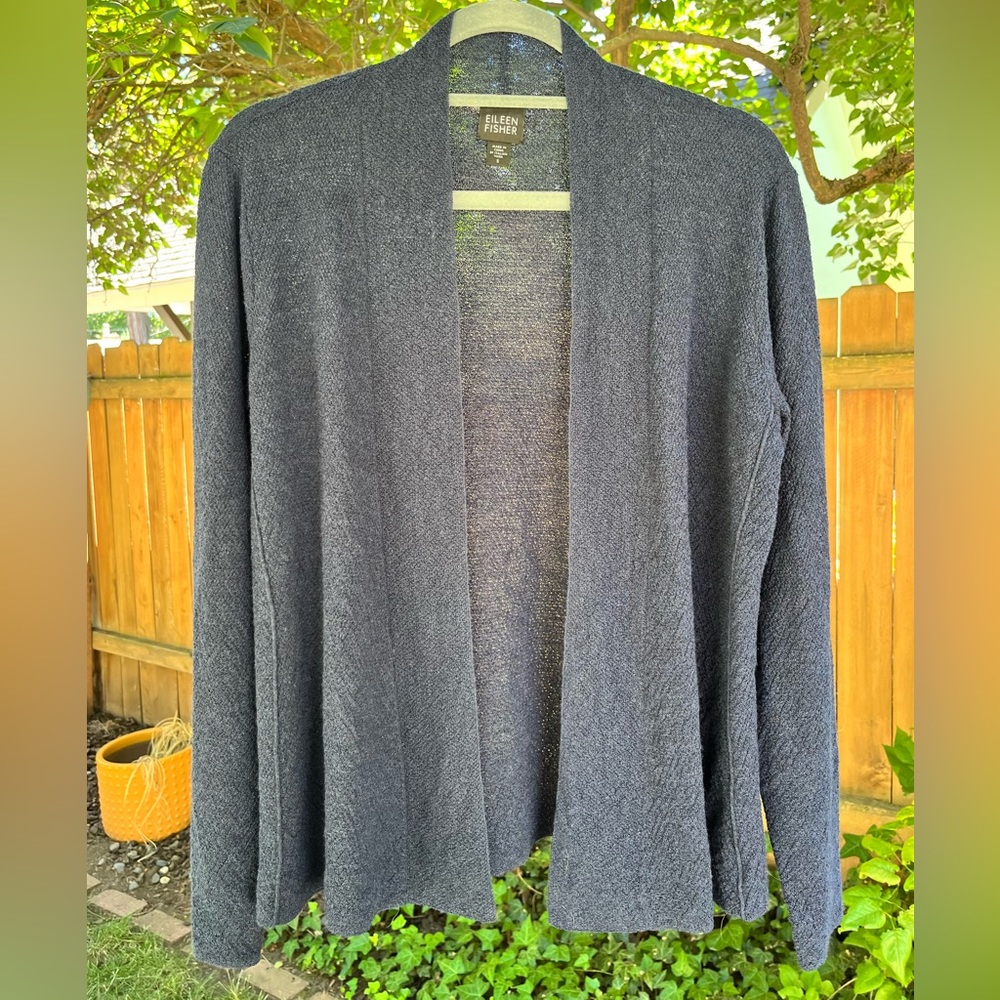 Eileen Fisher S lightweight dark blue cardigan Like New